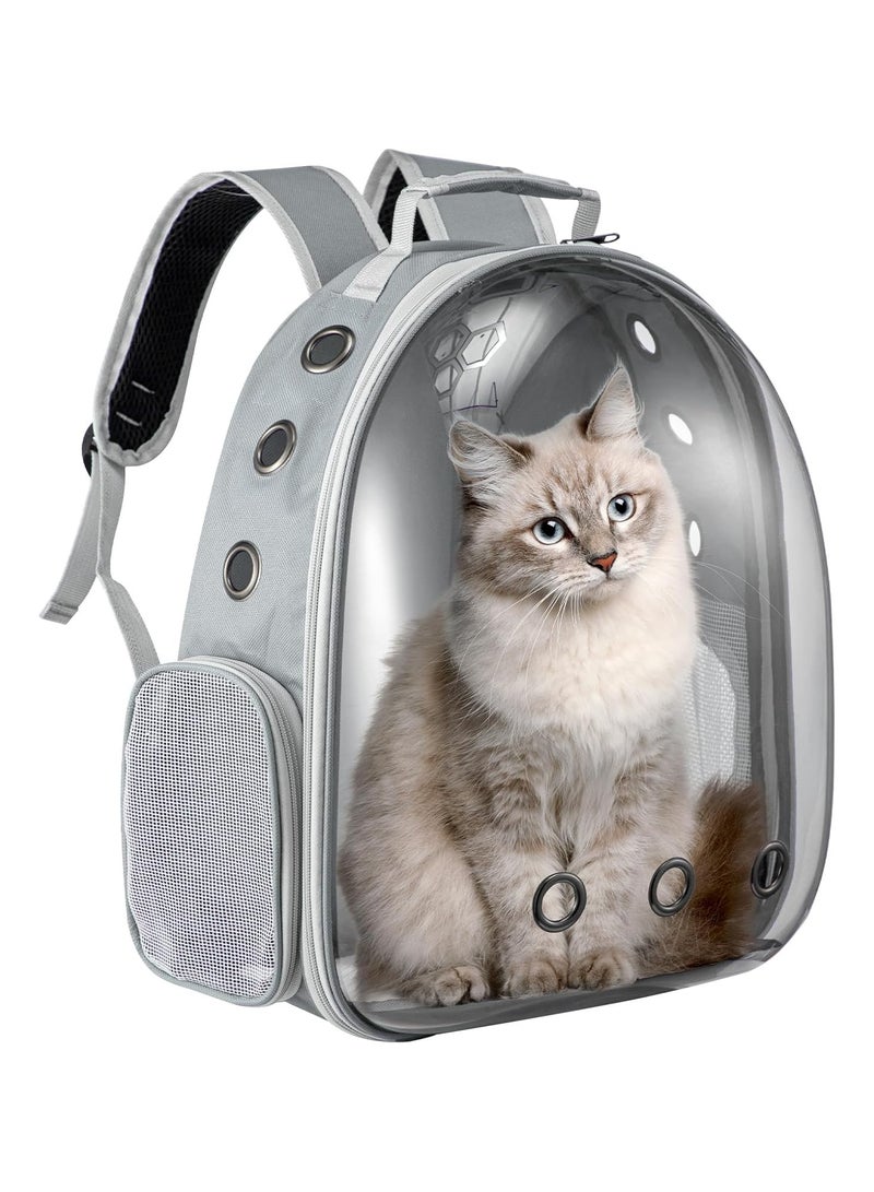 Transparent Bubble Cat Backpack Carrier, Space Capsule Design with Hard Dome, Breathable Mesh and Padded Straps, Hands-Free Pet Travel Backpack - Image 1